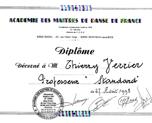 Diplôme Professeur standard